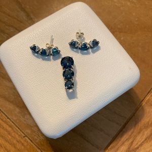 London blue topaz sterling silver jewelry set